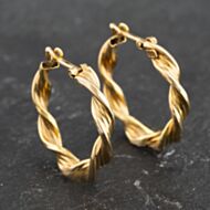 Pre-Owned Yellow Gold 20mm Twist Hoop Earrings 41173464