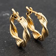 Pre-Owned Yellow Gold 15.5mm Small Twist Hoop Earrings 41173474