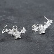 Pre-Owned 18ct White Gold 21mm Brilliant Cut Diamond Stars Stud Earrings 41173480