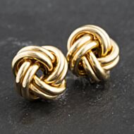 Pre-Owned 9ct Yellow Gold Large Knot Stud Earrings 41173485