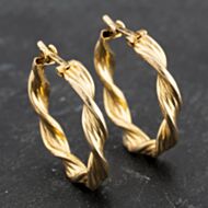 Pre-Owned Yellow Gold 20mm Twist Hoop Earrings 41173495