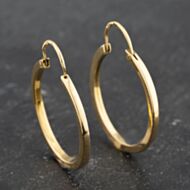 Pre-Owned Yellow Gold 30mm Plain Hoop Earrings 41173506