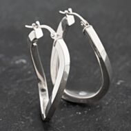 Pre-Owned White Gold 30mm Twist Creole Earrings 41173507