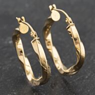 Pre-Owned Yellow Gold 25.8mm Twist Hoop Earrings 41173513