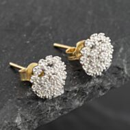 Pre-Owned Yellow Gold 17mm Diamond Cluster Stud Earrings 41173519