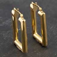 Pre-Owned 9ct Yellow Gold 23mm Oblong Creole Earrings 41173525