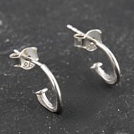 Pre-Owned White Gold 9mm Half Hoop Earrings 41173529