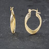 Pre-Owned Yellow Gold 25mm Triple Creole Earrings 41173558