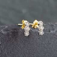 Pre-Owned 18ct Yellow Gold 9mm 0.22ct Diamond Three Stone Dropper Earrings 41173566