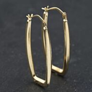 Pre-Owned Yellow Gold 33.5mm Oblong Creole Earrings 41173568