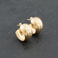 Pre-Owned 9ct Yellow Gold Diamond Cut Wedding Hoop Earrings 41173660