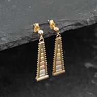 Pre-Owned 9ct Yellow Gold 32mm Ladder Design Dropper Earrings 41173666