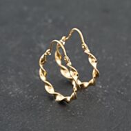 Pre-Owned 9ct Yellow Gold 25mm Twisted Hoop Earrings 41173677