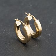 Pre-Owned 9ct Yellow Gold 21mm Plain Chunky Hoop Earrings 41173686