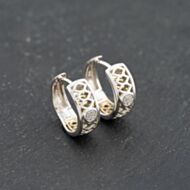 Pre-Owned 9ct White Gold 13.2mm Brilliant Cut Diamond Openwork Hoop Earrings 41173693