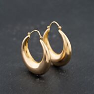 Pre-Owned 9ct Yellow Gold 35mm Plain Creole Earrings 41173718