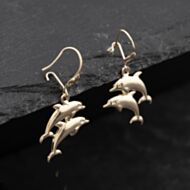 Pre-Owned Yellow Gold 30mm Dolphin Dropper Earrings 41173728