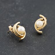 Pre-Owned 9ct Yellow Gold 15mm Cultured Pearl Stud Earrings 41173735