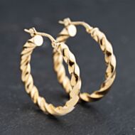 Pre-Owned 9ct Yellow Gold Twisted Hoop Earrings 41173738