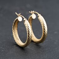 Pre-Owned 9ct Yellow Gold Twisted Hoop Earrings 41173741