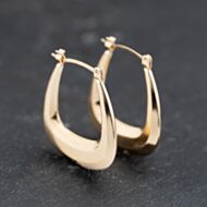 Pre-Owned 9ct Yellow Gold 22mm Plain Square Hoop Earrings 41173753