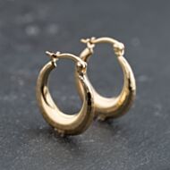 Pre-Owned 9ct Yellow Gold 21mm Hammered Creole Earrings 41173761