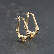 Pre-Owned 9ct Yellow Gold 22.2mm Fancy Creole Earrings 41173767