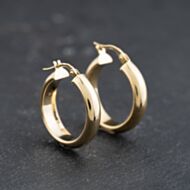 Pre-Owned 9ct Yellow Gold Plain Hoop Earrings 41173779