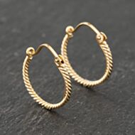 Pre-Owned Yellow Gold 17mm Twist Hoop Earrings 41173836