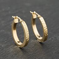 Pre-Owned Yellow Gold 20mm Patterned Hoop Earrings 41173838