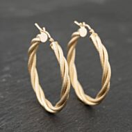 Pre-Owned Yellow Gold 32mm Twist Hoop Earrings 41173849