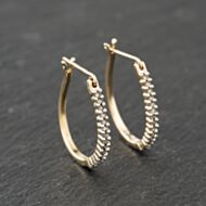 Pre-Owned Yellow Gold 20mm 0.07ct Diamond Set Hoop Earrings 41173853