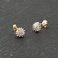 Pre-Owned Yellow Gold 6mm 0.10ct Diamond Cluster Stud Earrings 41173861