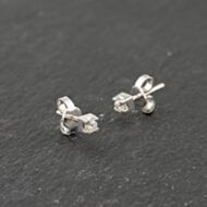 Pre-Owned White Gold 3mm 0.13ct Brilliant Cut Diamond Single Stone Stud Earrings 41173865