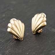 Pre-Owned Yellow Gold 16mm Fan Clip On Earrings 41173871
