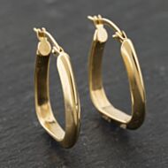 Pre-Owned Yellow Gold 21mm Plain Oblong Creole Earrings 41173910