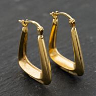 Pre-Owned Yellow Gold 22mm Plain Oblong Creole Earrings 41173911