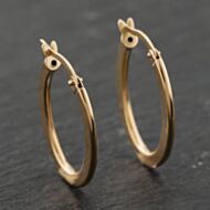 Pre-Owned Yellow Gold 21mm Plain Oval Creole Earrings 41173918