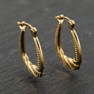 Pre-Owned Yellow Gold 18.5mm Patterned Creole Earrings 41173934