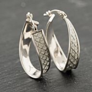 Pre-Owned White Gold 23.9mm Cubic Zirconia Pave Style Creole Earrings 41173948