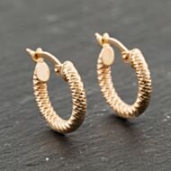 Pre-Owned Rose Gold 13.2mm Twist Hoop Earrings 41173956
