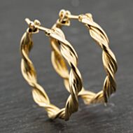 Pre-Owned Yellow Gold 26mm Twist Hoop Earrings 41173961