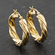 Pre-Owned Yellow Gold 25mm Twist Hoop Earrings 41173968