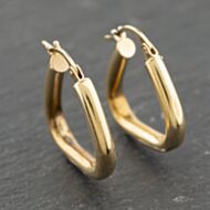 Pre-Owned Yellow Gold 20mm Triangle Shaped Plain Hoop Earrings 41173976