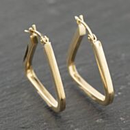 Pre-Owned Yellow Gold 22mm Triangle Shaped Plain Hoop Earrings 41173977