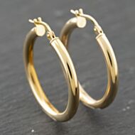 Pre-Owned Yellow Gold 27mm Plain Hoop Earrings 41173979