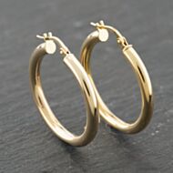 Pre-Owned Yellow Gold 28mm Plain Hoop Earrings 41173980