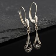Pre-Owned 18ct White Gold 37.3mm 0.06ct Diamond Dropper Earrings 41174009