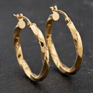 Pre-Owned Yellow Gold 25mm Twist Hoop Earrings 41174015