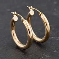 Pre-Owned Yellow Gold 21.4mm Plain Hoop Earrings 41174018